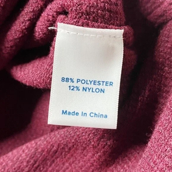 NWT Allison Joy Burgundy Textured Turtleneck Size Large - Picture 7 of 10